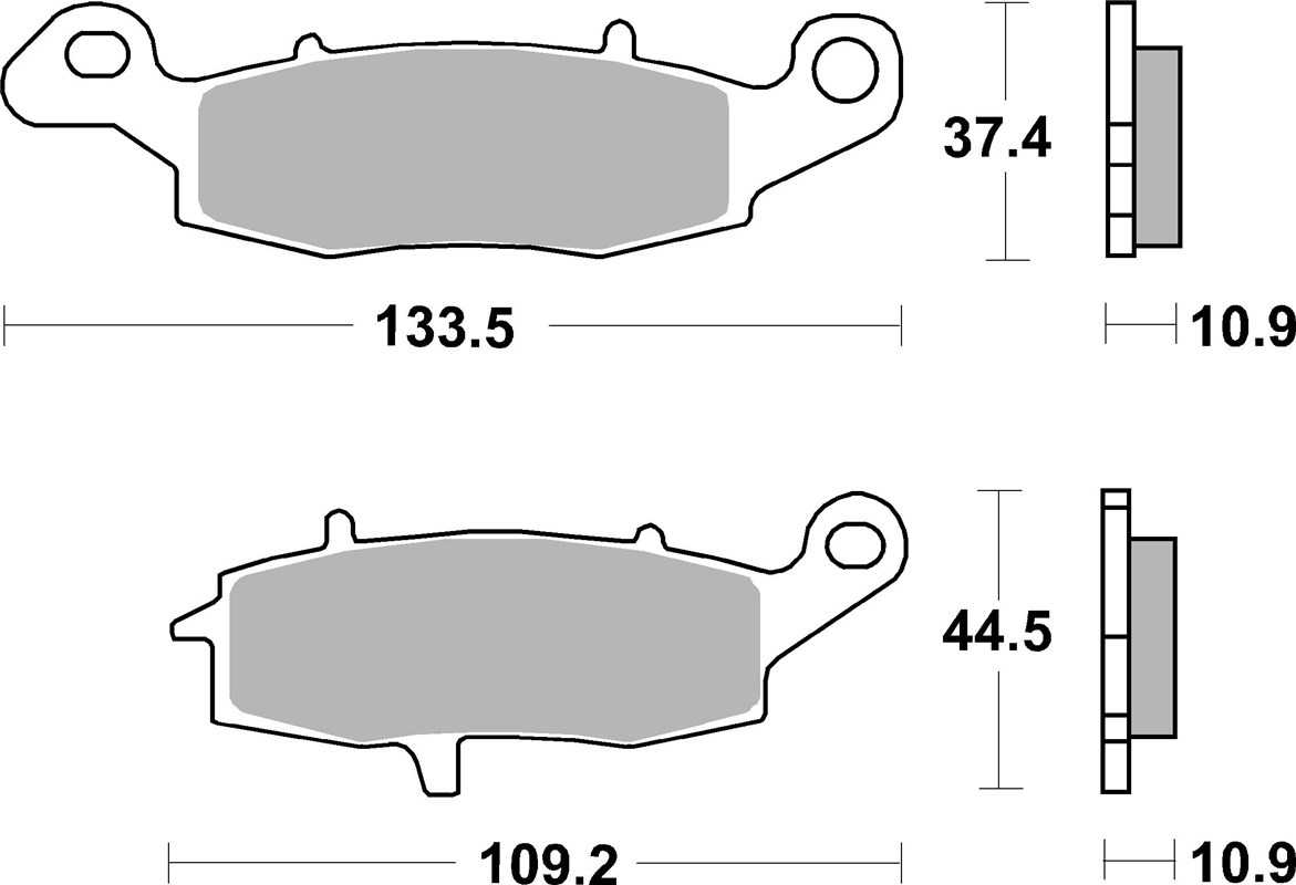 SBS brzdové destičky KH231/2 STREET STANDART keramické barva černá (886HF)