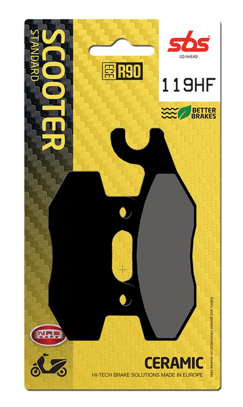 SBS brake pads KH197 street standart ceramic DAELIM sv 125 11-15, HONDA NS-1 75 92-00, KEEWAY partner 100 06-10, KYMCO agility 125/200 14-17, bw 125/150 99-06, dink 125 96-09, dink 200 04-12, grand dink 150 02-11, people 250 03- wheels (119HF)