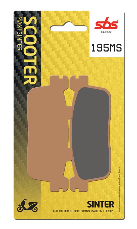 SBS brake pads KH607 maxi sinteredcolour gold KYMCO 125/250/300, YAMAHA YP400 X-MAX rear(195MS)