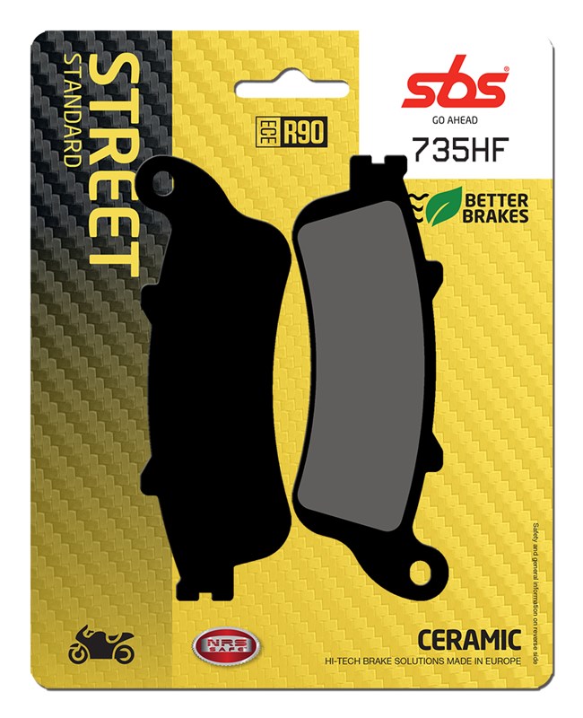 SBS brake pads KH261 / KH281 street standart ceramic colour black HONDA CBR1000RR, GL1800, VFR800 front (735HF)