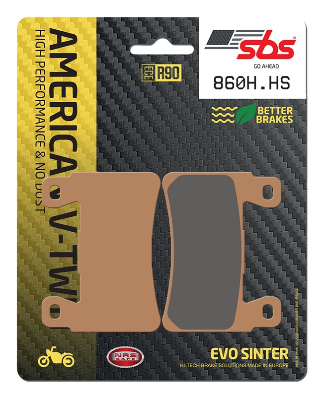 SBS brake pads KH296 /KH265 street performance (excel) sinteredcolour gold HARLEY DAVIDSON front (860H.HS)