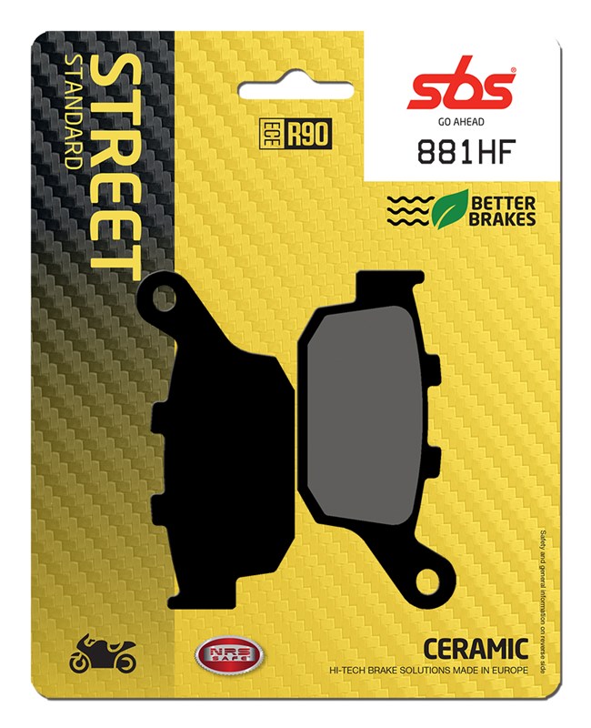 SBS brake pads KH496 street standart ceramic colour black HONDA CBR250/300/650, CB500/650, CRF1000 rear(881HF)