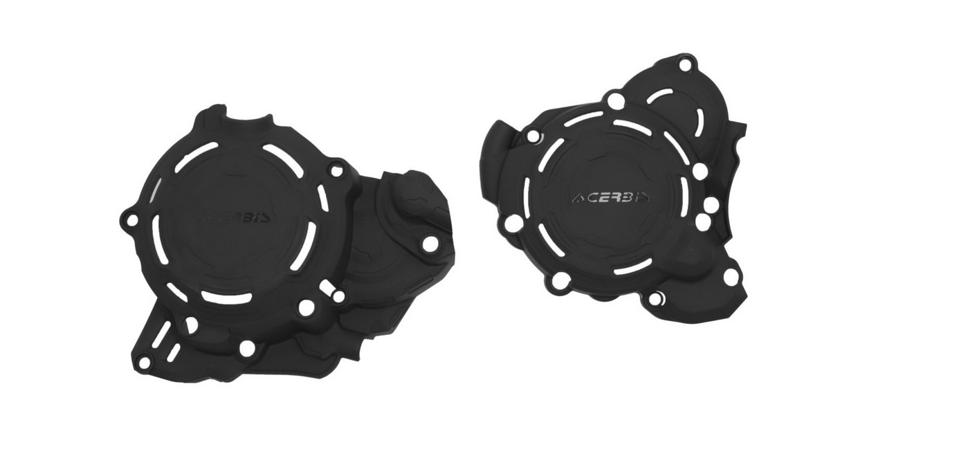ACERBIS kryty motoru (kryt víka/ krytu spojky i alternátoru) X-POWER KTM EXC / XC-W 250 / 300 24-25, HUSQVARNA TE 250 / 300 24-25 barva černá