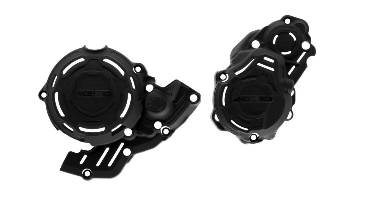 ACERBIS kryty motoru (kryt víka/ krytu spojky i alternátoru) X-POWER GAS-GAS EC-F 250 / 350 24-25, HUSQVARNA FE 250 / 350 24-25, KTM EXC-F 250 / 350 24-25, XW-F 350 24-25 barva černá