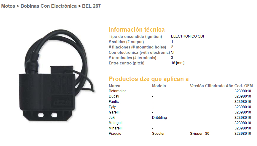 DZE cívka FANTIC/MALAGUTI/MINARELLI/PIAGGIO/BETAMOTOR (32398010)