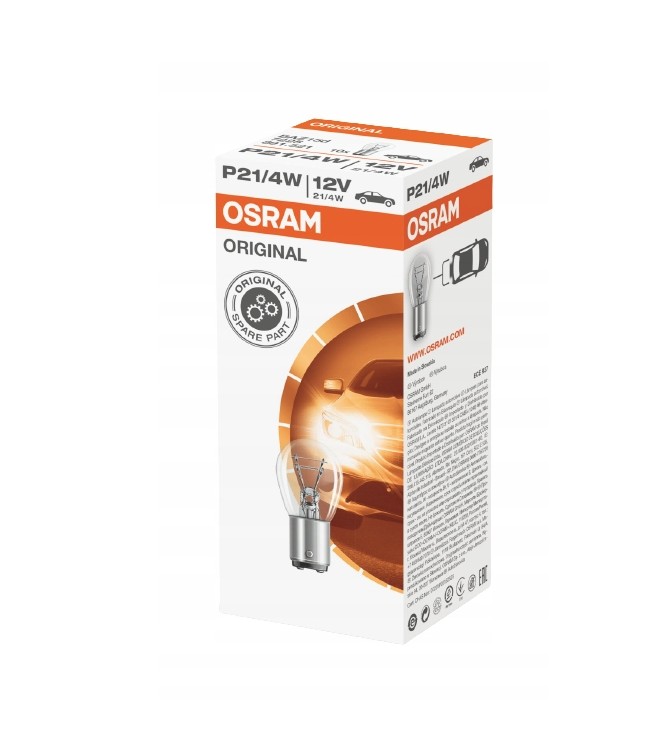 OSRAM žárovka 12V P21/4W BAZ15D 1 kus (bílé sklo)