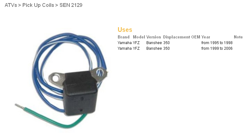 Levně DZE snímač otáček YAMAHA YFZ350 BANSHEE 95-06 (DZE snímač otáček YAMAHA YFZ350 BANSHEE 95-06)