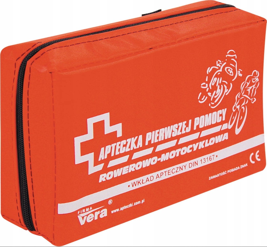 BIKETEC motorcycle-cycling first aid kit complete (DIN13167) colour red