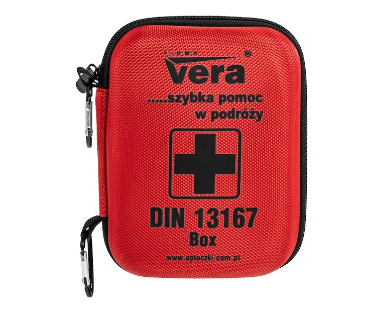 BIKETEC travel first aid kit complete hard case (DIN13167) colour red