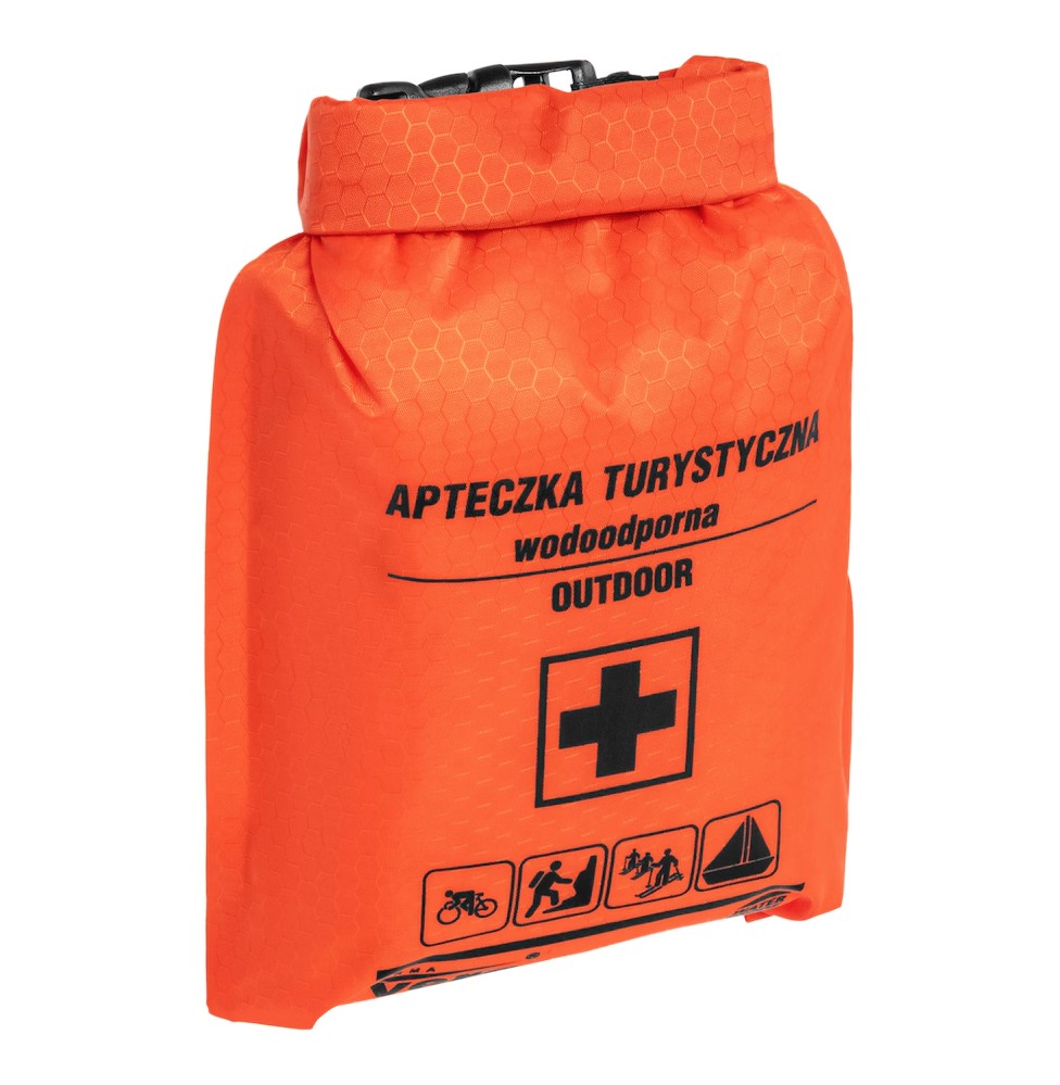 BIKETEC travel first aid kit - outdoor 1 complete waterproof (DIN13167) color fluo orange
