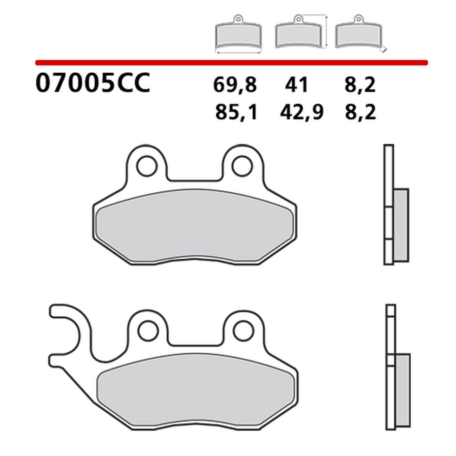 BREMBO brzdové destičky KH264 ROAD / SCOOTER CARBON CERAMIC CC (polokovové) (ECE R90)