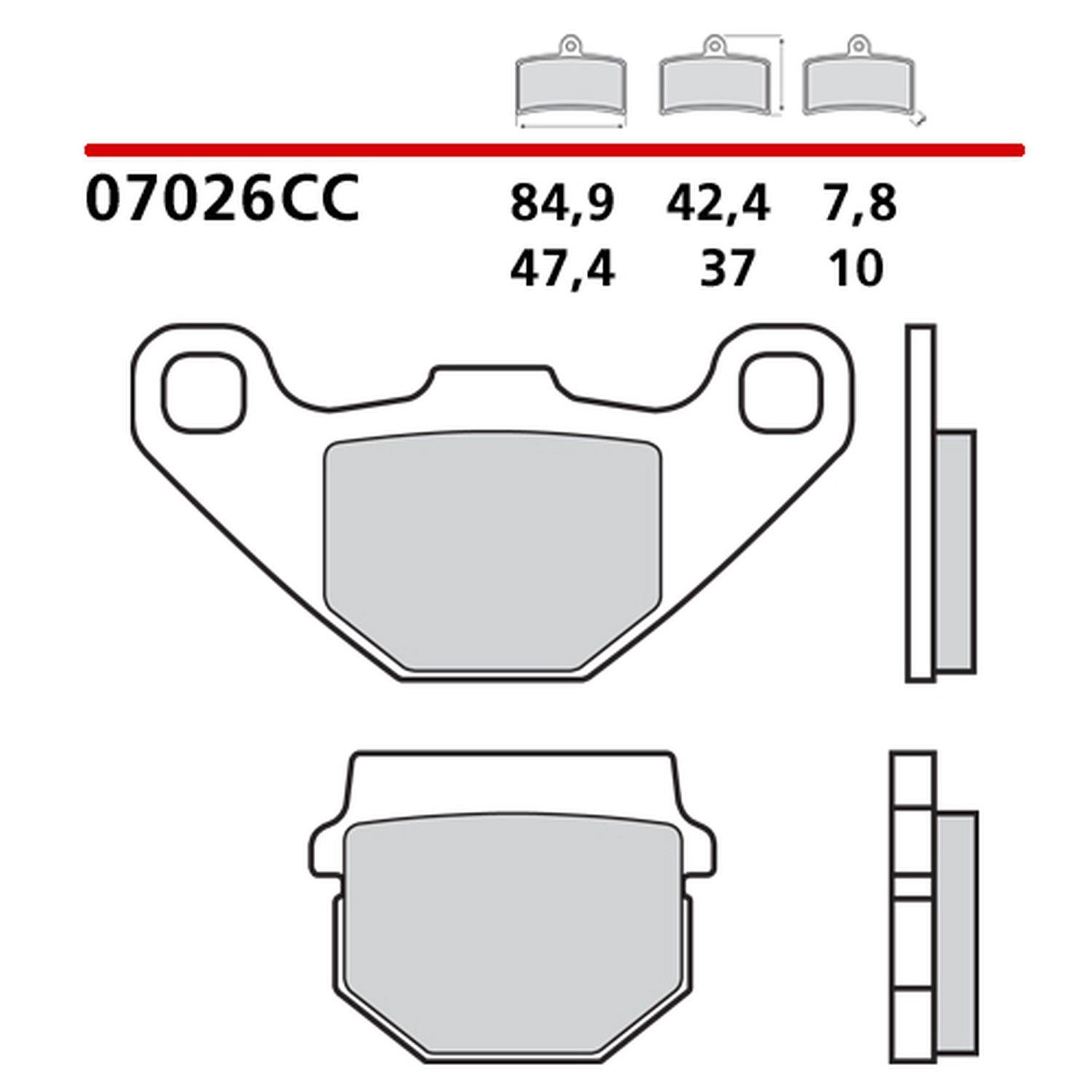 BREMBO brzdové destičky KH83/2 ROAD / SCOOTER CARBON CERAMIC CC (polokovové) (ECE R90)