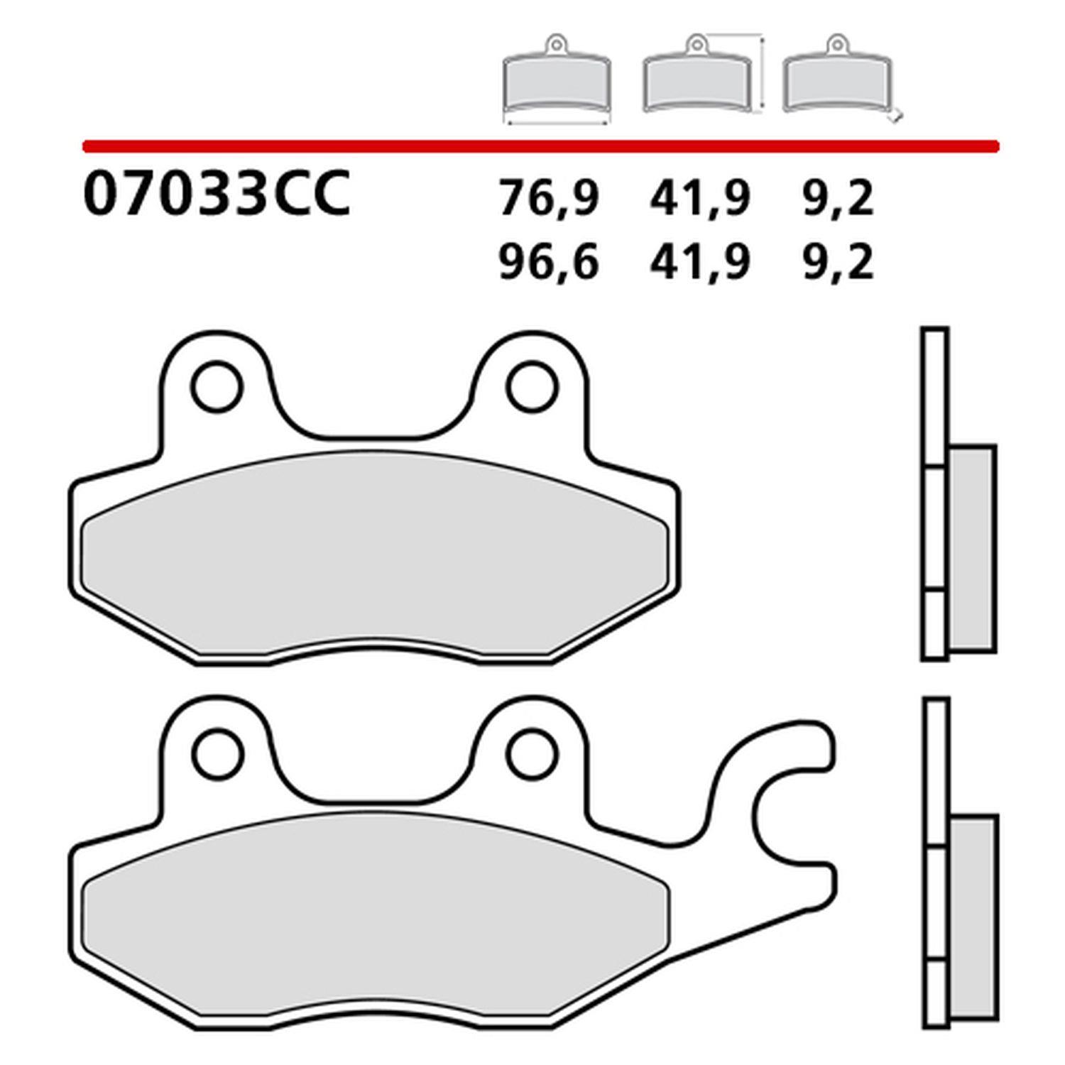 BREMBO brzdové destičky KH197 ROAD / SCOOTER CARBON CERAMIC CC (polokovové) (ECE R90)