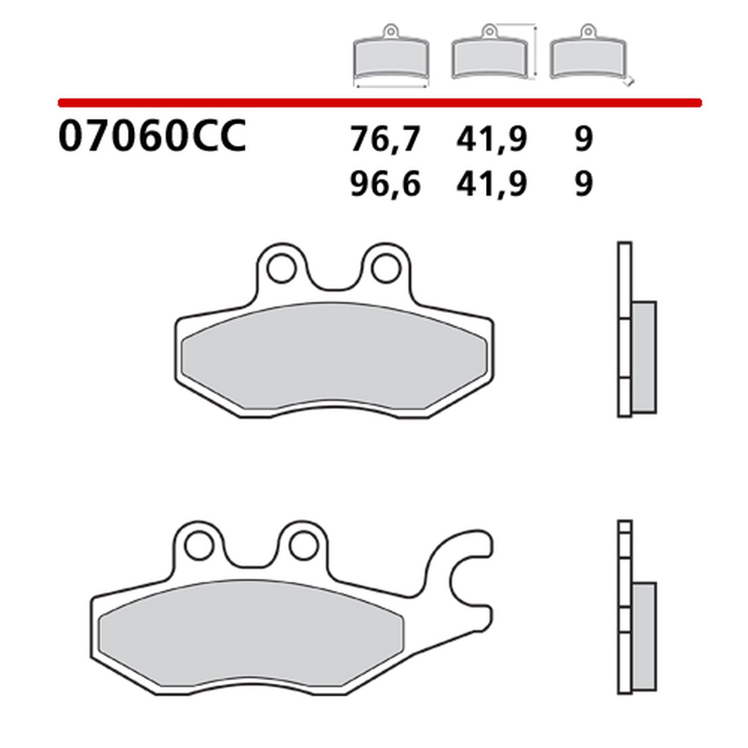 BREMBO brzdové destičky KH418 SCOOTER CARBON CERAMIC CC (polokovové) přední/zadní (ECE R90)