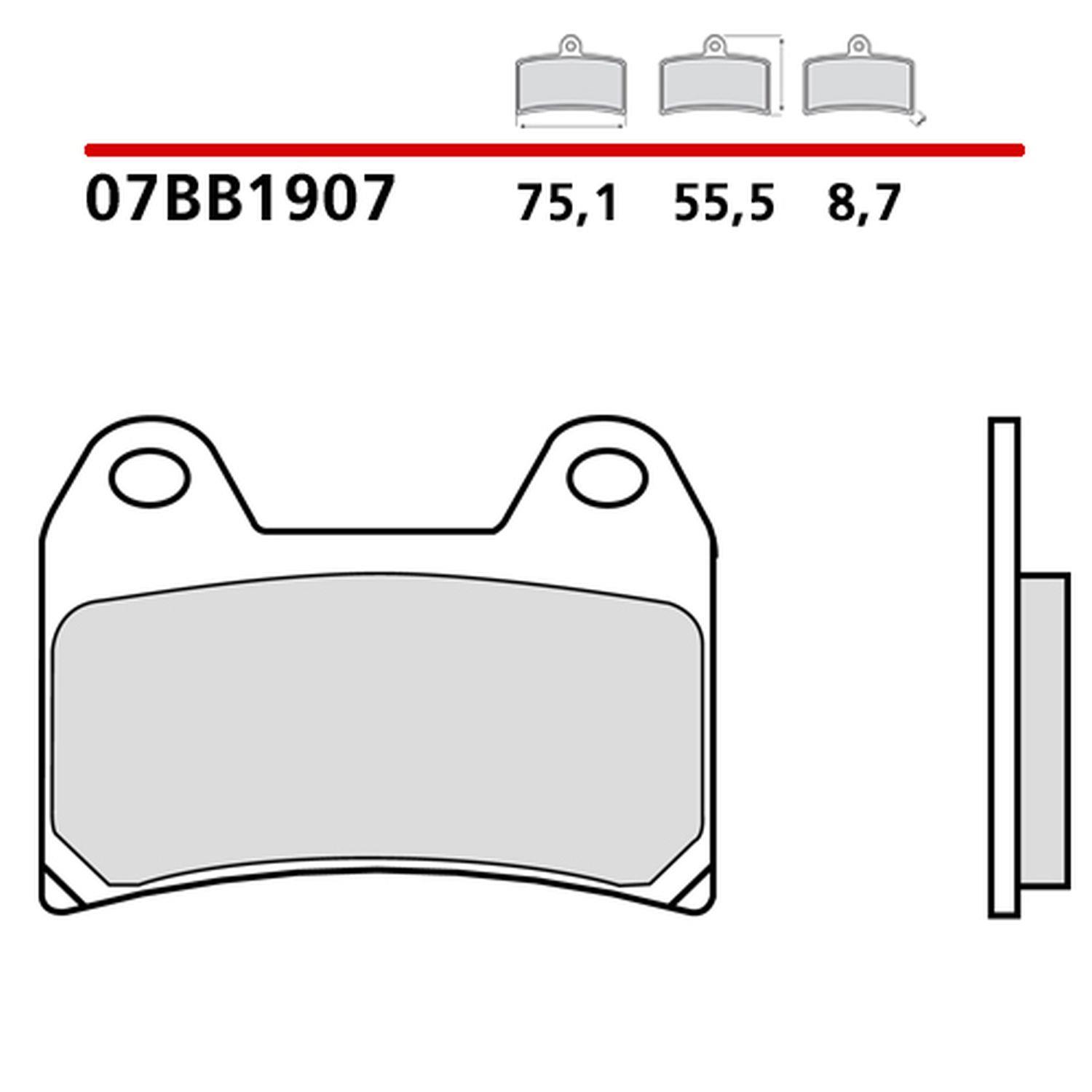BREMBO brzdové destičky KH244 ROAD / OFF ROAD / SCOOTER CARBON CERAMIC (polokovová směs OEM)
