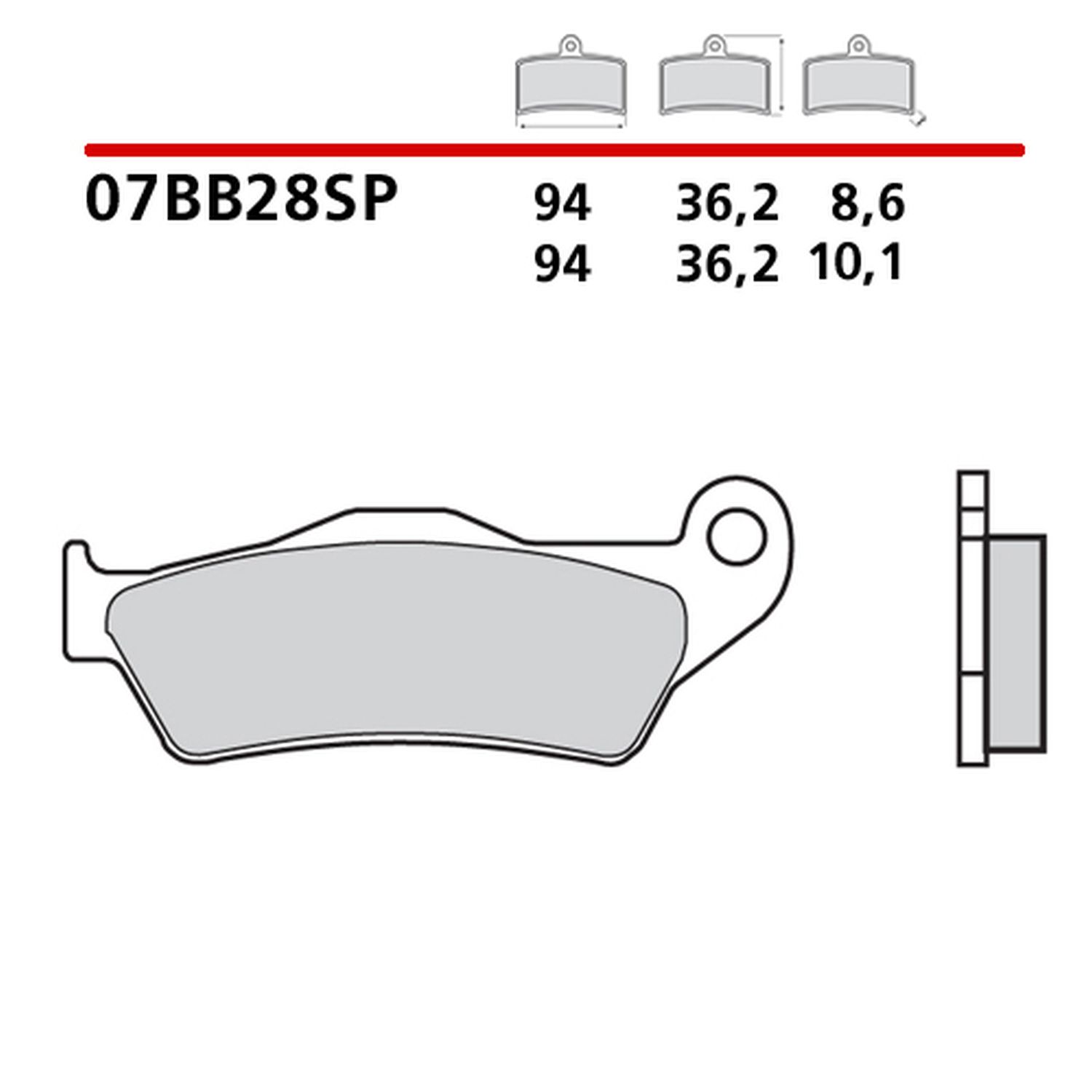 BREMBO brzdové destičky KH363 SINTER SP (slinutý kov) zadní (ECE R90)