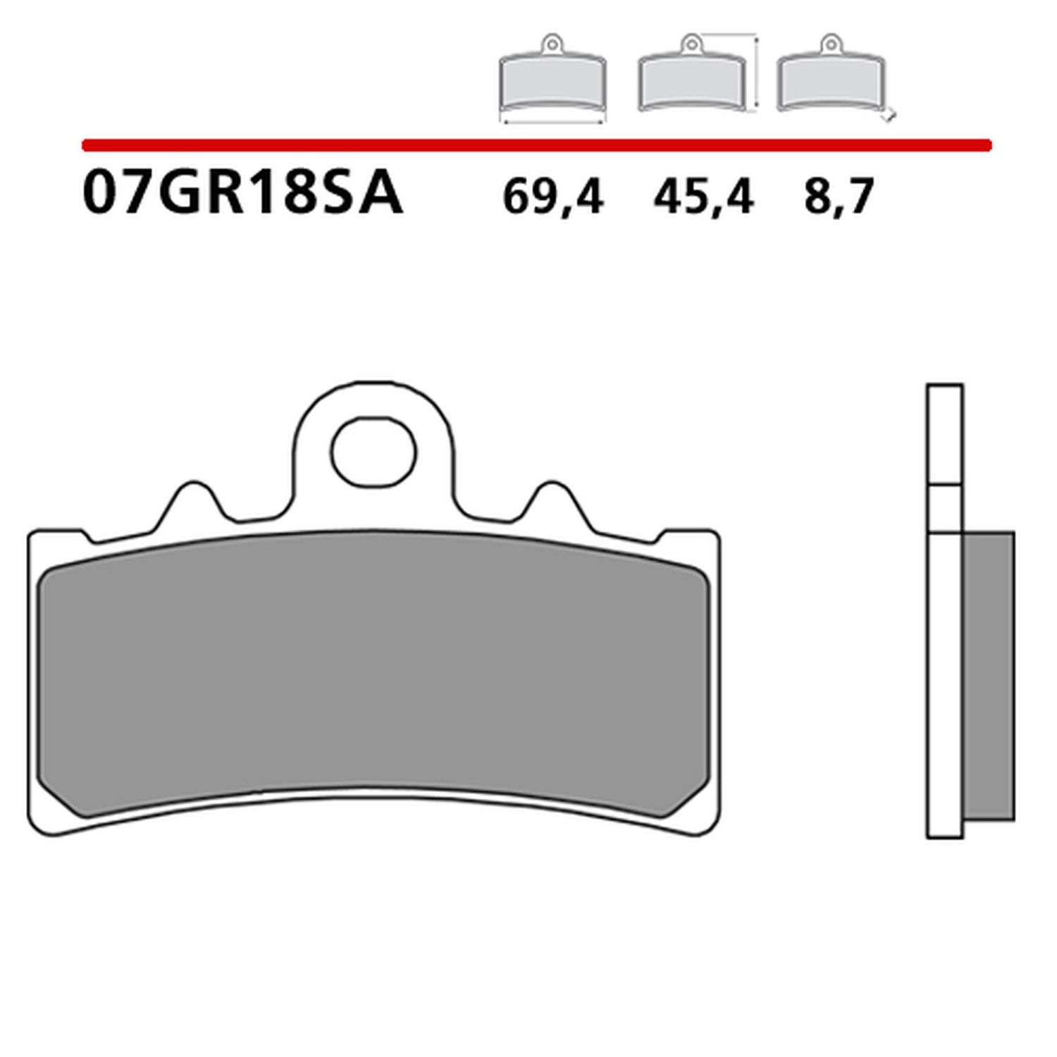 BREMBO brzdové destičky KH606 SINTER SA (slinutý kov) přední (ECE R90)