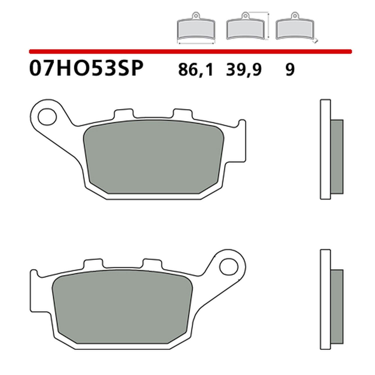 BREMBO brzdové destičky KH496 SINTER SP (slinutý kov) zadní (ECE R90)