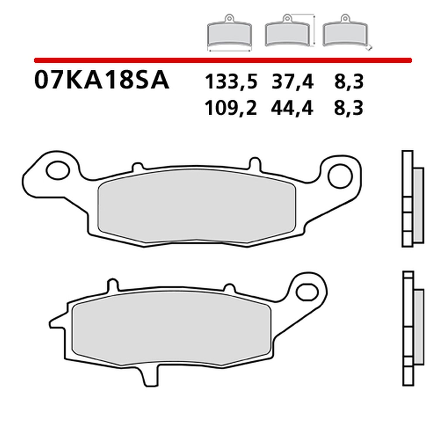 BREMBO brzdové destičky KH231 SINTER SA (slinutý kov) přední (ECE R90)