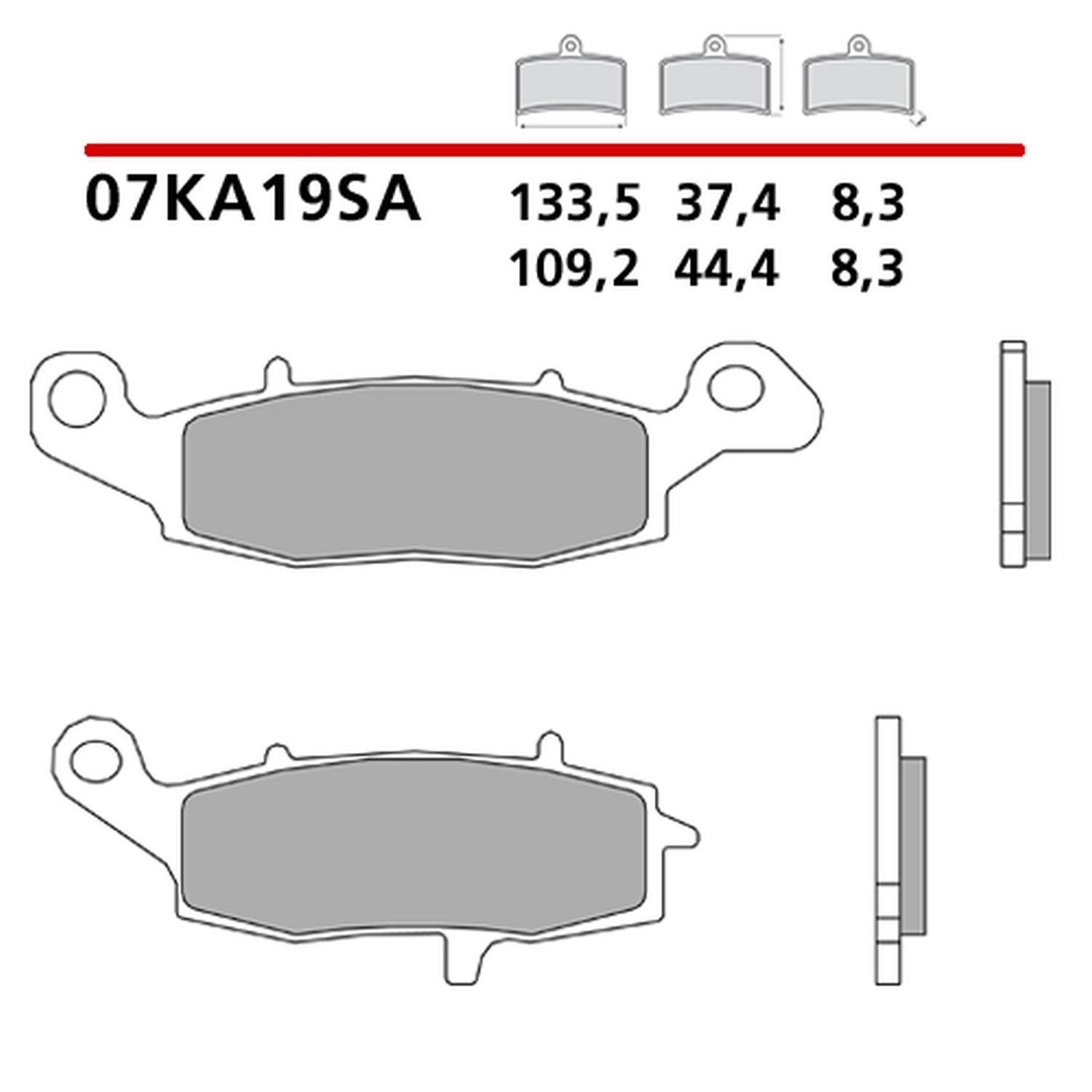 BREMBO brzdové destičky KH229 SINTER SA (slinutý kov) přední (ECE R90)