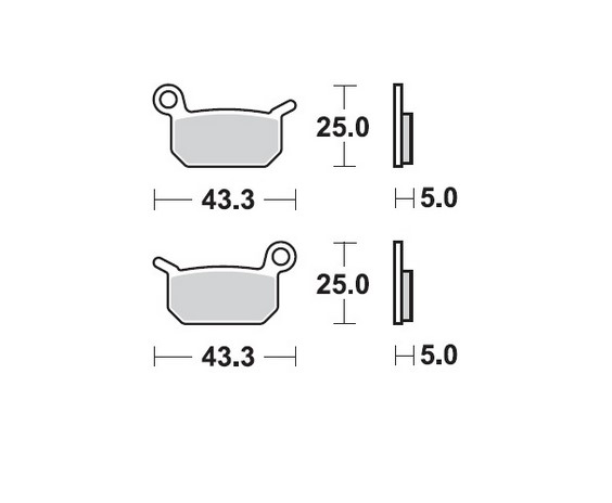 MOTO-MASTER brzdové destičky KH325 SINTER METAL 11 (sinterpro závodní) KTM SXE -5 ELECTRIC 19- SX 50 09-, SX 65 04-08, HUSQVARNA EE-5 19-, CR 50 06-,