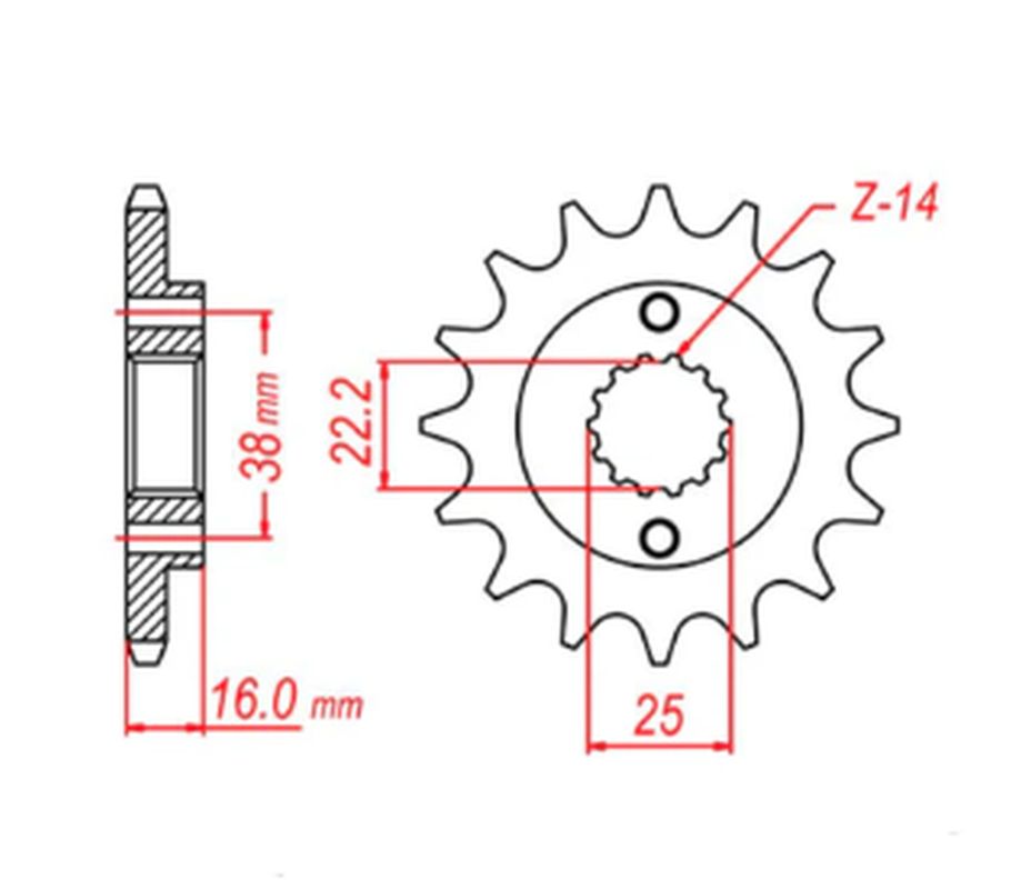 Sprocket front MTX 10-736-15 (JTF736.15)