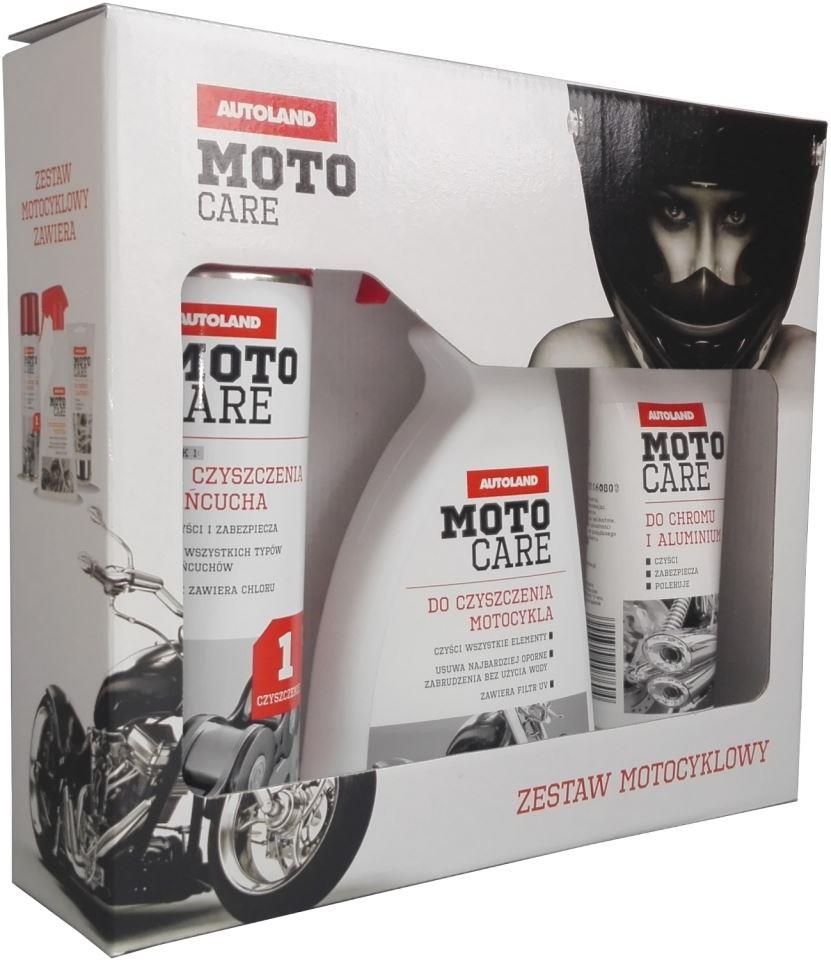 AUTOLAND MOTOCARE dárková sada pro motorkáře (na čištění řetězu 500ML, pro čištění motocyklu 500ML, na chrom a hliník 150ML) (4)