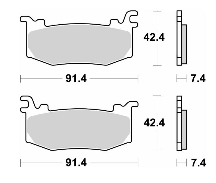 SBS brake pads kh racing dual sinteredcolour gold disc right front APRILIA rsv4 factory 25-, DUCATI panigale v4/V4S 25-, , KTM RC-R 990 25-, superduke 1390 25- (1012DS-1)