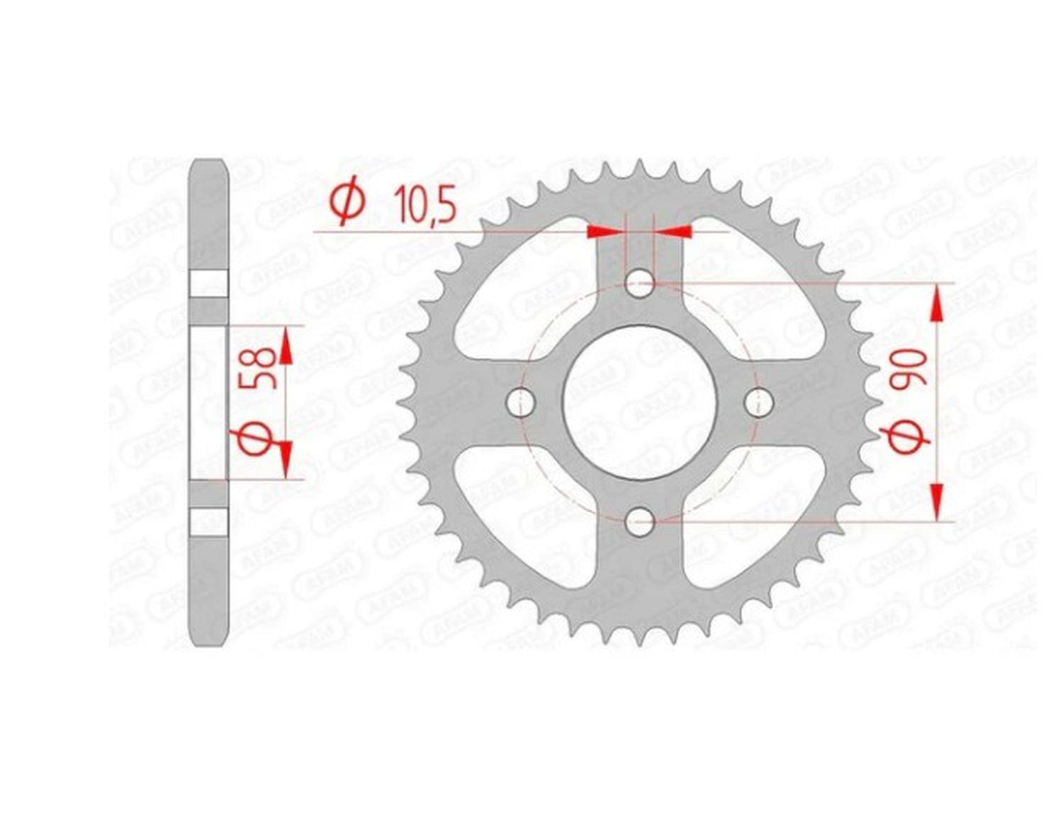 AFAM řetězové kolečko zadní 4669 45 HONDA CBR 125 '11-17, CB 125F (GLR125) '15-17 (řetěz 428) (otvor pro šroub 10,5MM) (JTR1221.45)