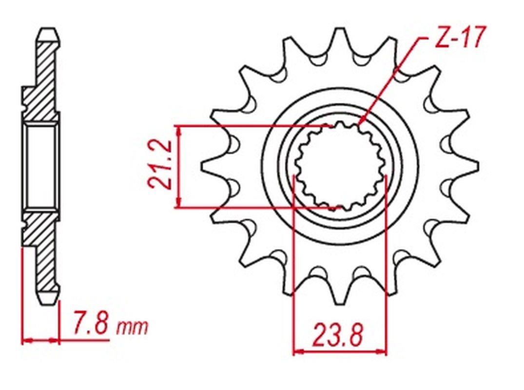 Sprocket front MTX 10H-1344-13 (JTF1344.13SC)