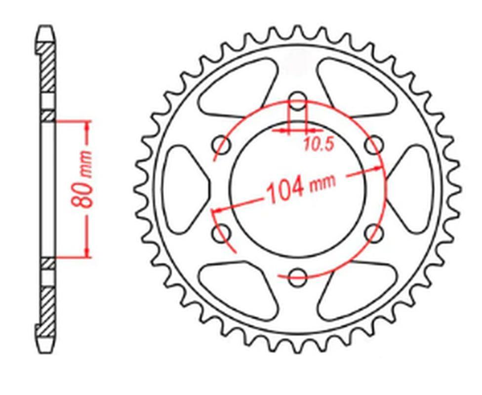MTX PARTS rozeta 4359 41 KAWASAKI ZX 9R 02-03, ZX 10 08-14, Z1000 SX 11-15 (JTR1489.41) (řetěz 525) (MTX PARTS rozeta 4359 41 KAWASAKI ZX 9R 02-03,)