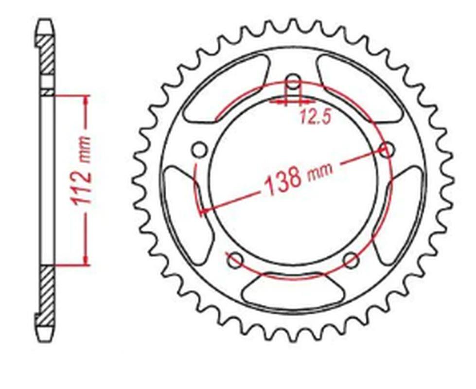 MTX PARTS rozeta 4384 43 HONDA NC 700/750S 12-19, NC 700/750X 12-19 (JTR1316.43) (řetěz 520)