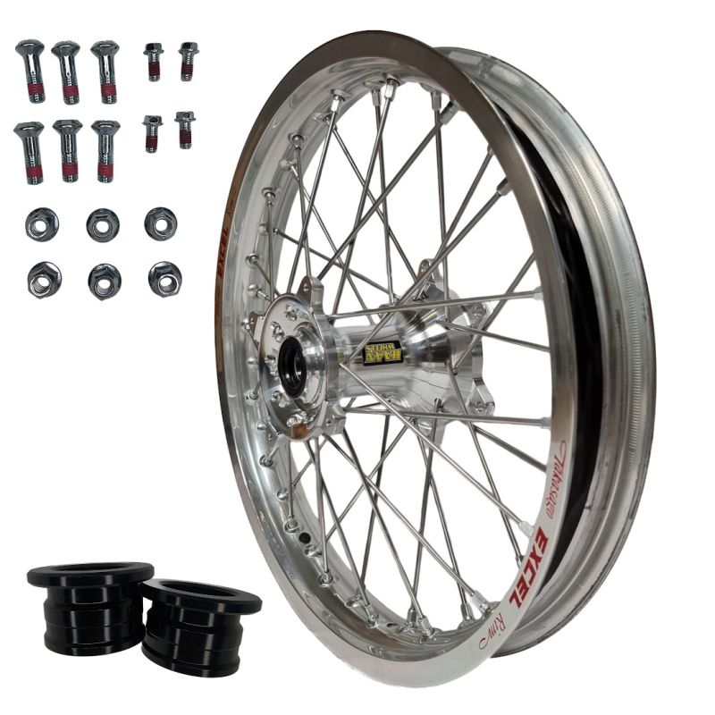 REX WHEELS (EXCEL) komplet kolo zadní 18 18-2,15 HONDA CRF 250 02-13 CRF 450 02-12 CRF 250/450X 04-17, barva stříbrná ráfek / barva stříbrná náboj / stříbrná špice / barva stříbrná niple
