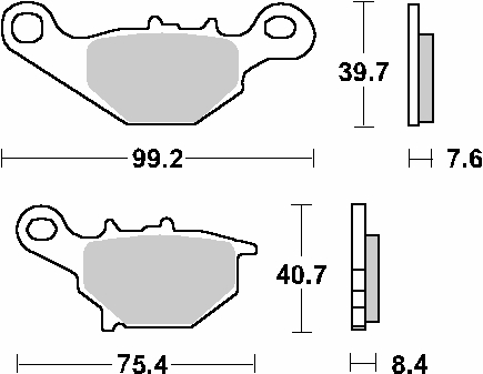 Levně SBS brzdové destičky KH230 / KH396 STREET STANDART keramické SUZUKI AN 150 98-01, AN 125 94-05, UC 125/150 99-02, UK 125 VECSTAR 94-97, UK 110 ADRRES