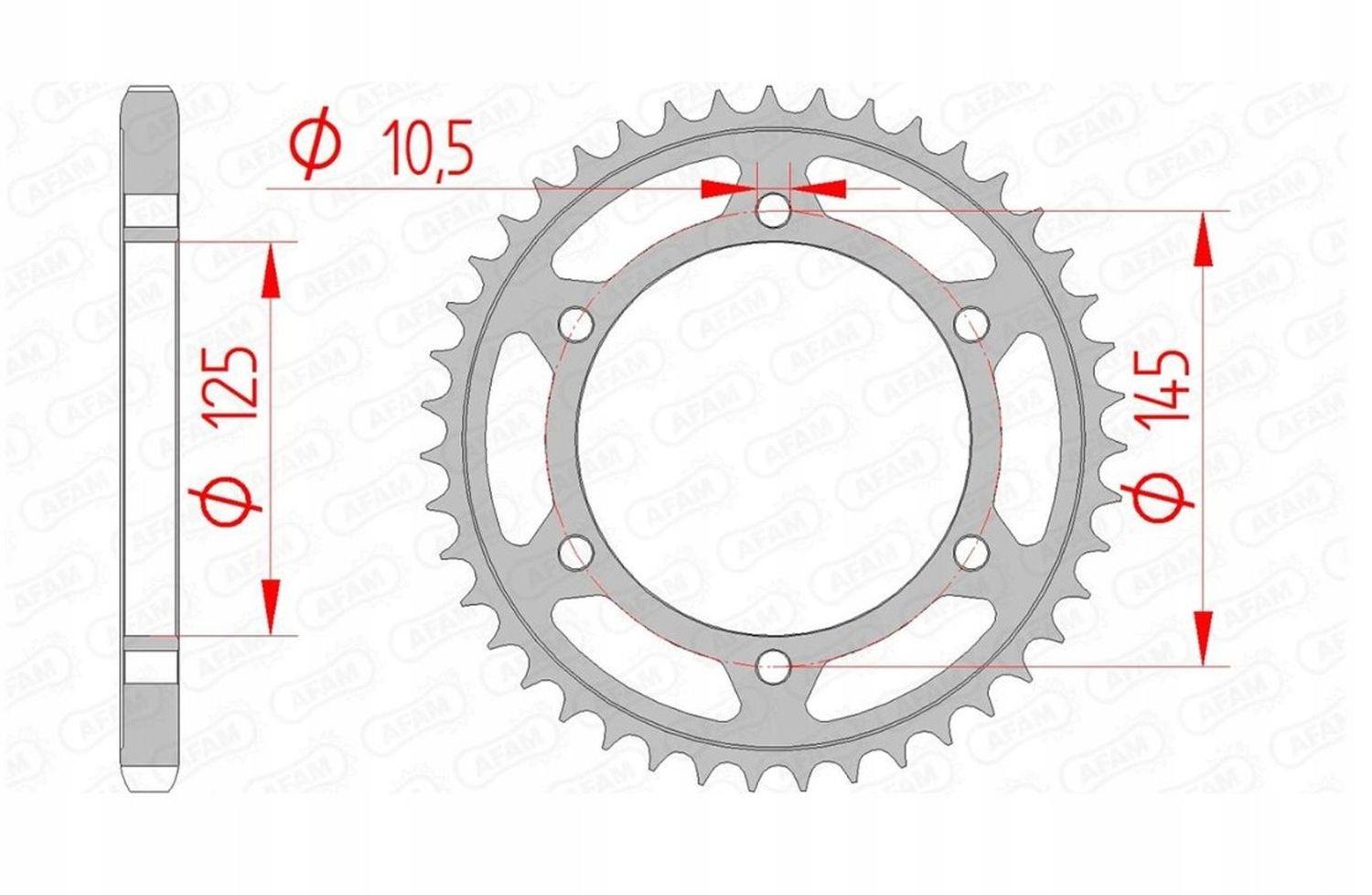 AFAM řetězové kolečko zadní 869 43 YAMAHA TDM 850 99-01 (4TX) (řetěz 525) (JTR867.43)