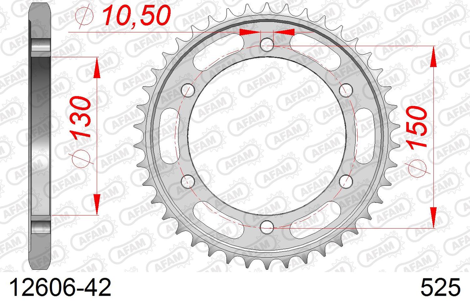 AFAM rear sprocket 300 42 YAMAHA TDM 900 '02-'13 (JTR300.42) (chain 525)