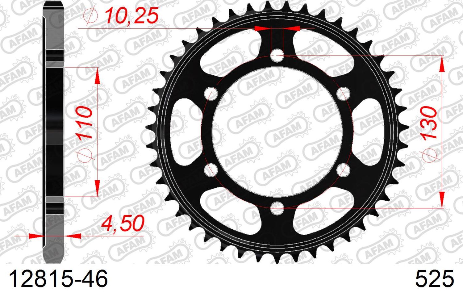 AFAM rear sprocket 4385 46 YAMAHA TENERE 700 '20-'24 (+1) (JTR1876.46) (chain 525)