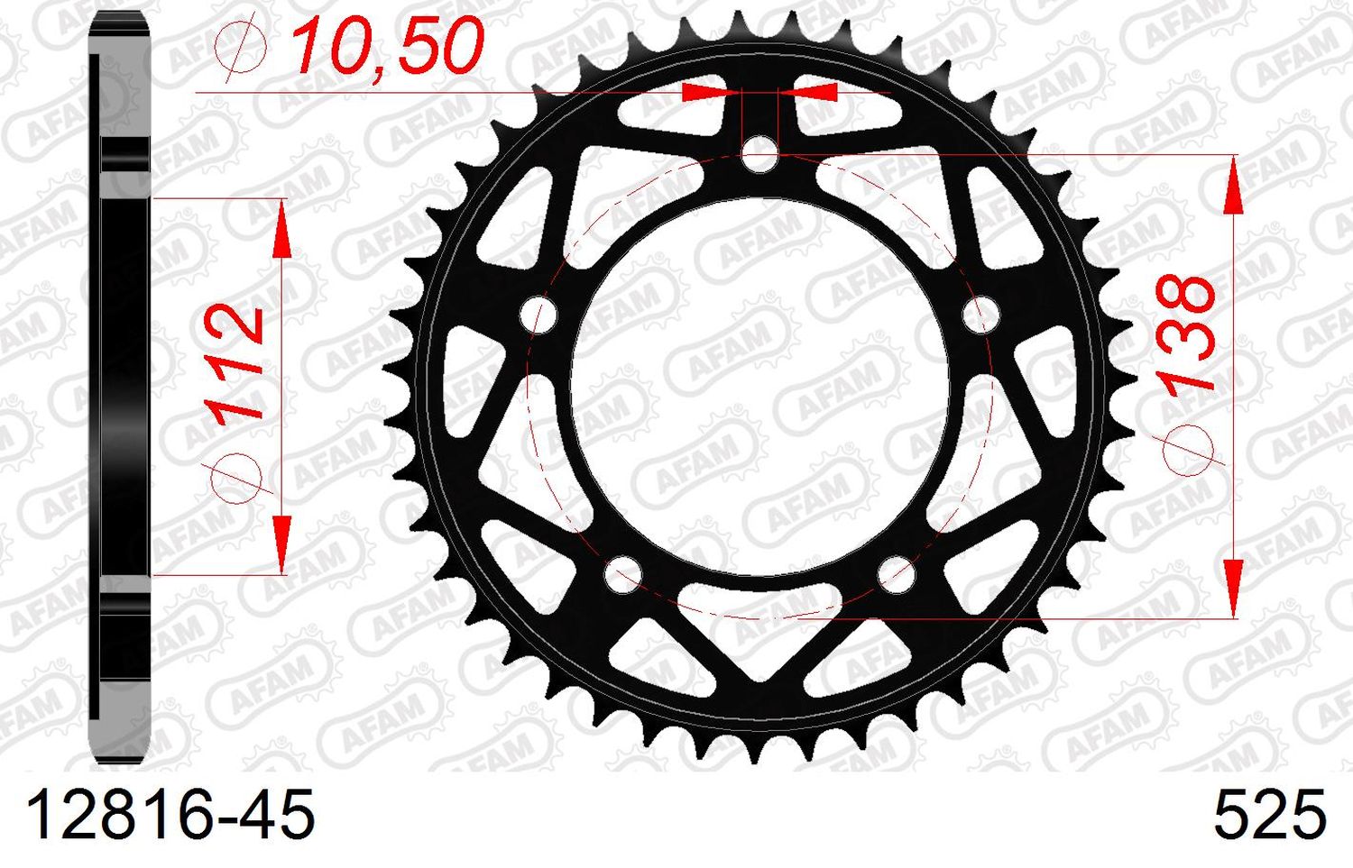 AFAM rear sprocket 4684 45 YAMAHA MT-09 '21-'24, TRACER 9 / 9 GT '21-'24, XSR900 (MTM890) '22-'24 (JTR1877.45) (chain 525)