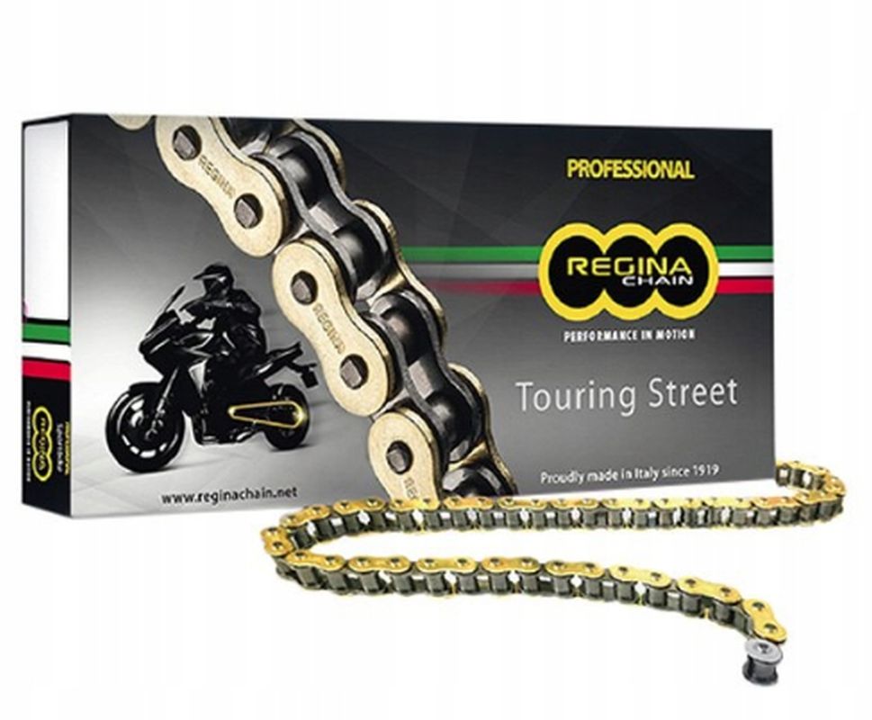 REGINA hnací řetěz 520ZRT (120článků) Z-RING TOURING-STREET do 750 ccm zlatá včetně spojek (135ZRT/1008)