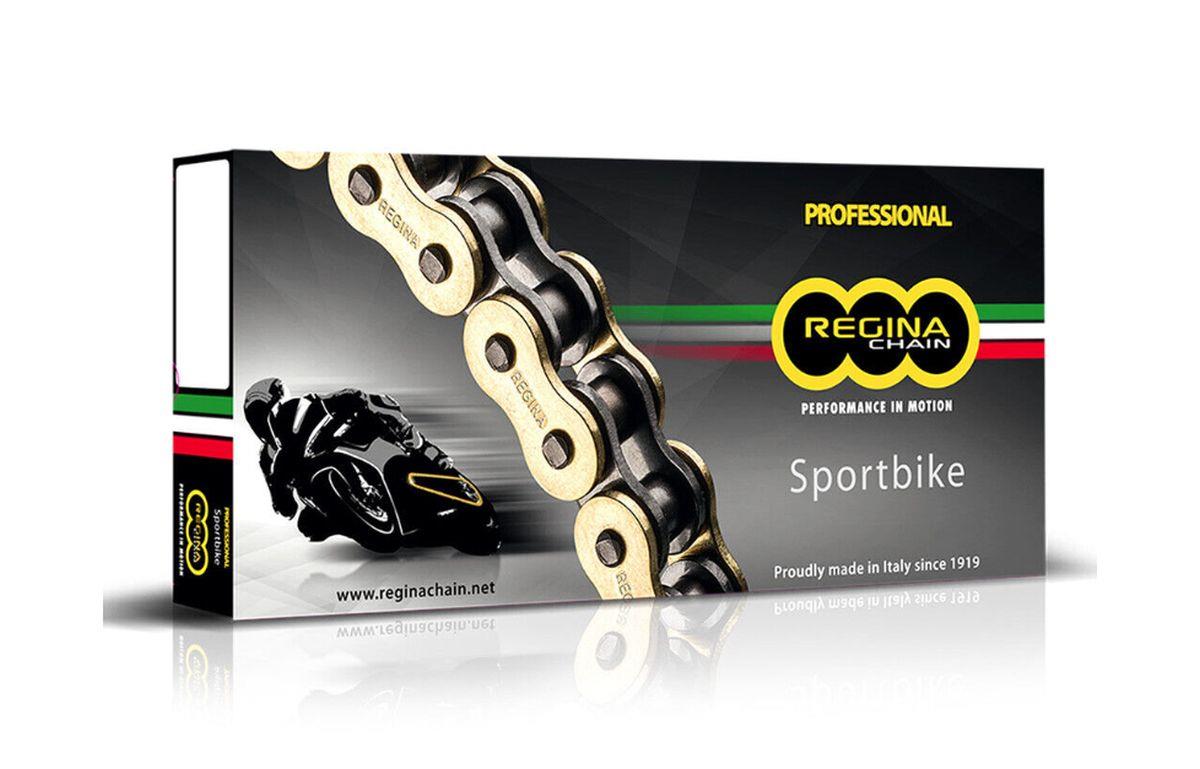 Levně REGINA hnací řetěz 525ZRP (120článků) Z-RING MAXIMOTO do 1300 ccm zlatá nýtovací spojka (137ZRP/00F) (REGINA hnací řetěz 525ZRP (120článků) Z-RING)