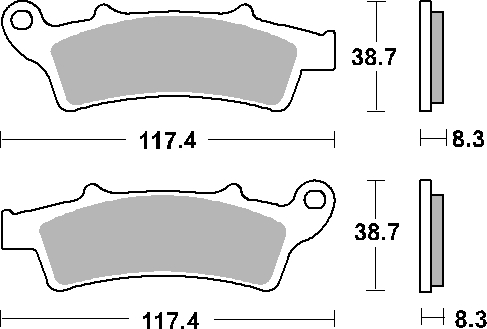 SBS brzdové destičky KH324 MAXI karbonové TECH barva černá skútr APRILIA 125/500, KYMCO 125/350, MALAGUTI 250/400 přední