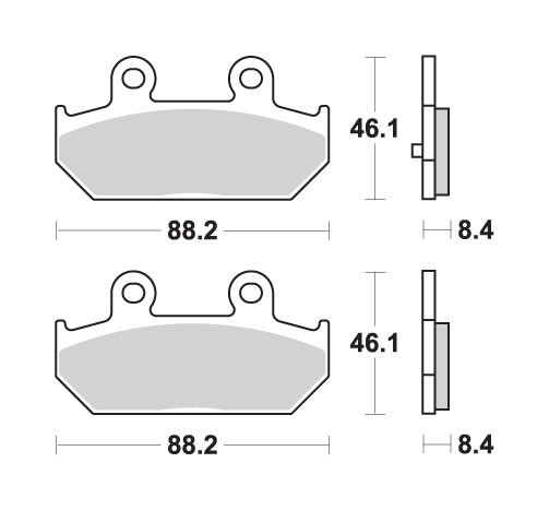 SBS brzdové destičky KH412 MAXI sintrované sintrované barva zlatá SUZUKI AN 400/650 BURGMAN 02-23 zadní