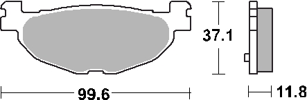 SBS brzdové destičky KH408 STREET STANDART keramické YAMAHA YP 400 MAjeYT 04-13, XP 500 T-MAX 04-11 barva černá zadní (SBS brzdové destičky KH408)