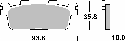 SBS brzdové destičky KH607 MAXI sintrované barva zlatá KYMCO 125/250/300, YAMAHA YP400 X-MAX zadní