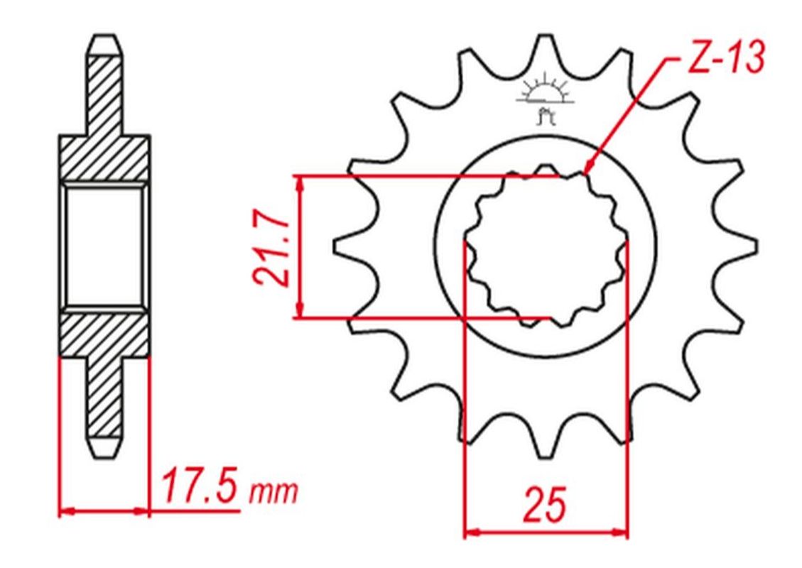 Sprocket front GROSSKOPF 204115G (JTF297.15)