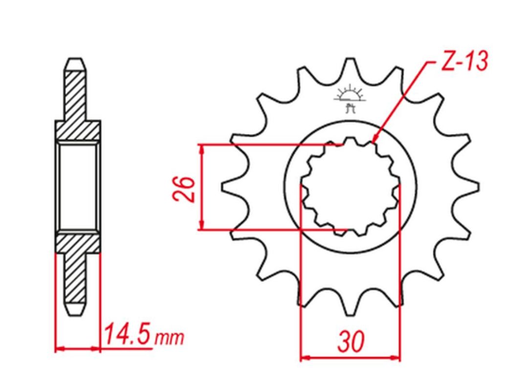 GROSSKOPF sprocket front 2047 15 (-1) (JTF1332.15) (204715G)