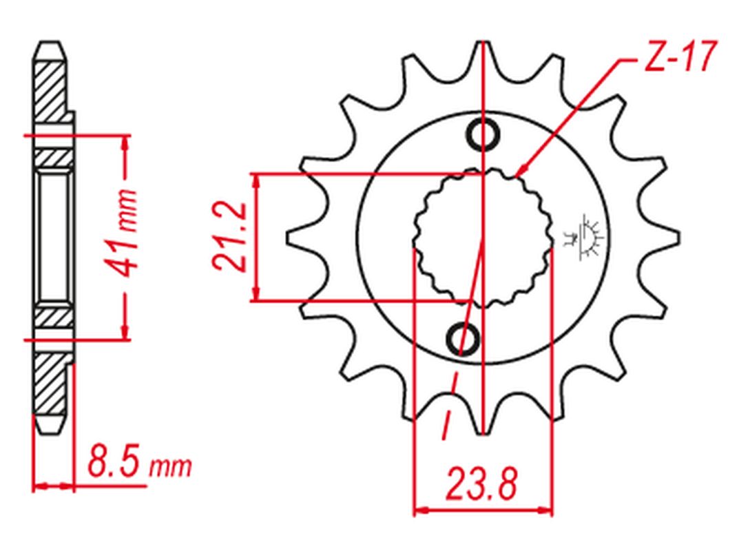 Sprocket front GROSSKOPF 207113G (JTF1322.13, -2)