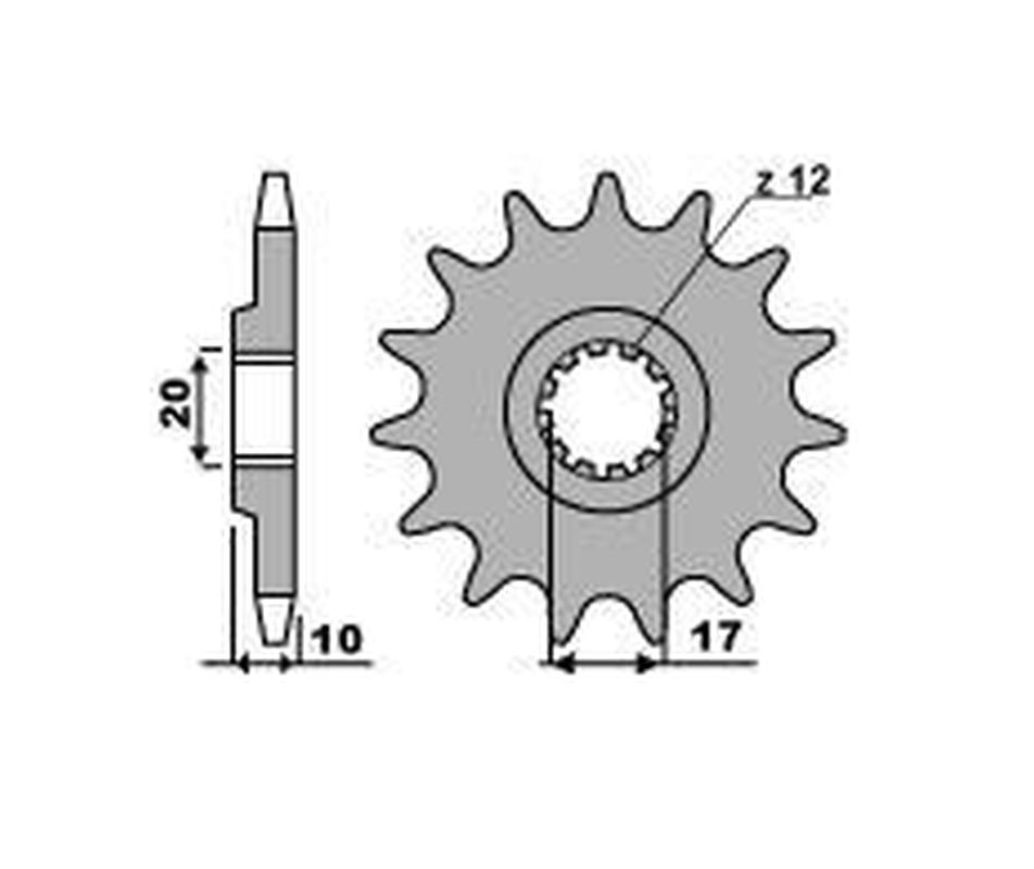 GROSSKOPF sprocket front 2074 14 husqvarana cr/wr 125 97-08, (JTF2074.14) (207414G)