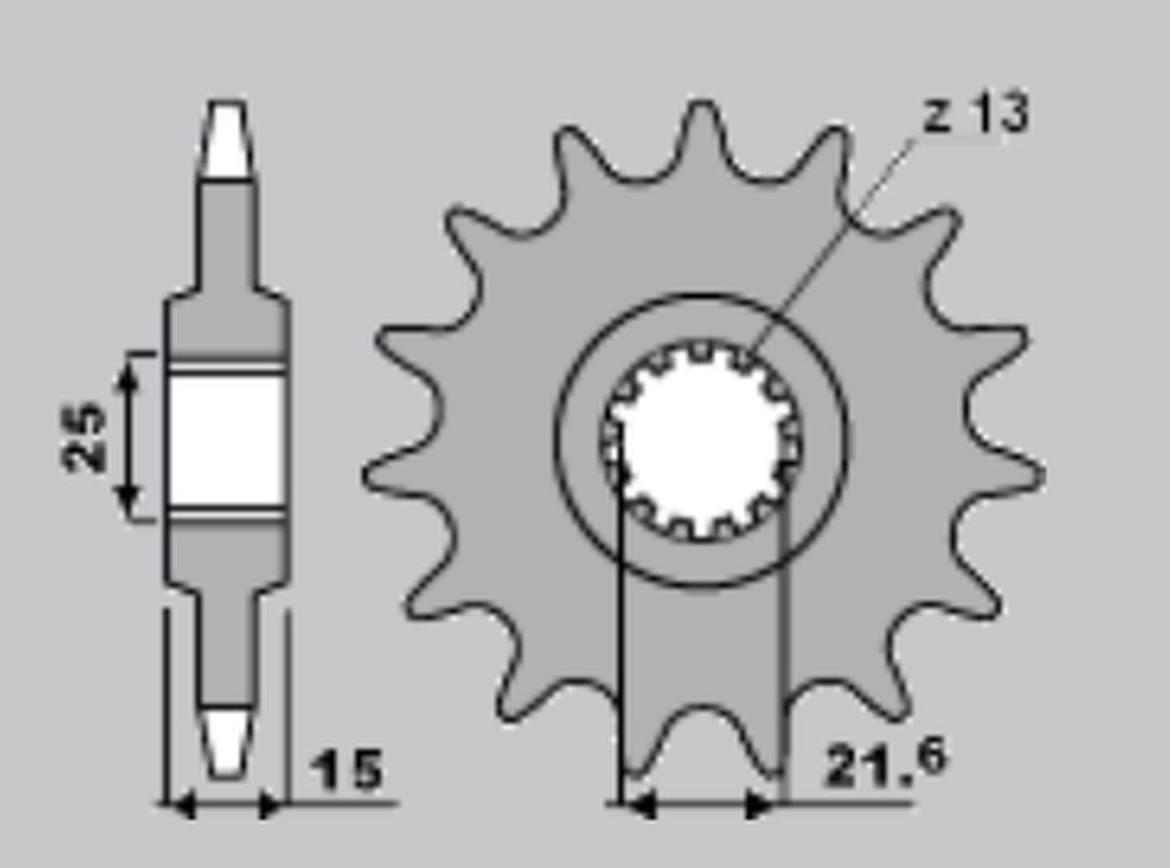CHT řetězové kolo přední 2082 15 KAWASAKI ZX6R 95-97 (4023-15) (JTF1515.15)