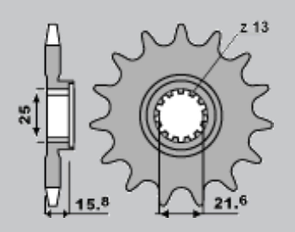 GROSSKOPF řetězové kolo přední 2093 15 KAWASAKI ZX-6R 98-05(řetěz520)